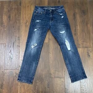 American Eagle Extreme Flex 4 Slim Straight Distressed Jeans